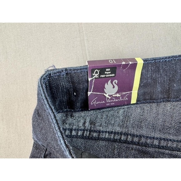 Gloria Vanderbilt Capri Pants Womens 10 Blue Jordyn Embroidered Pockets Mid Rise - Picture 5 of 16